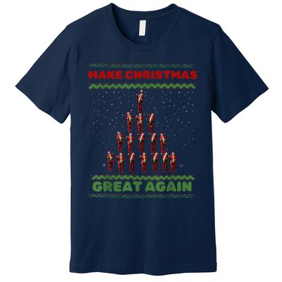 Make Christmas Great Again Funny Trump Xmas Snow Pajama Ugly Premium T-Shirt