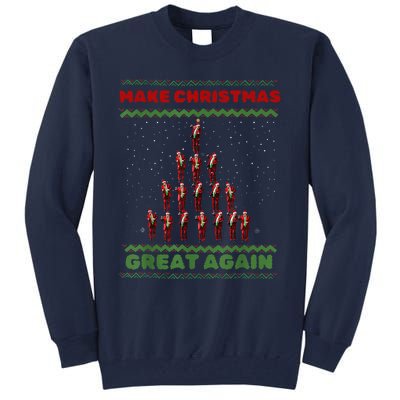 Make Christmas Great Again Funny Trump Xmas Snow Pajama Ugly Tall Sweatshirt