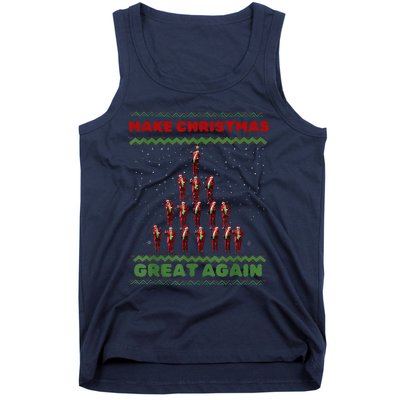 Make Christmas Great Again Funny Trump Xmas Snow Pajama Ugly Tank Top