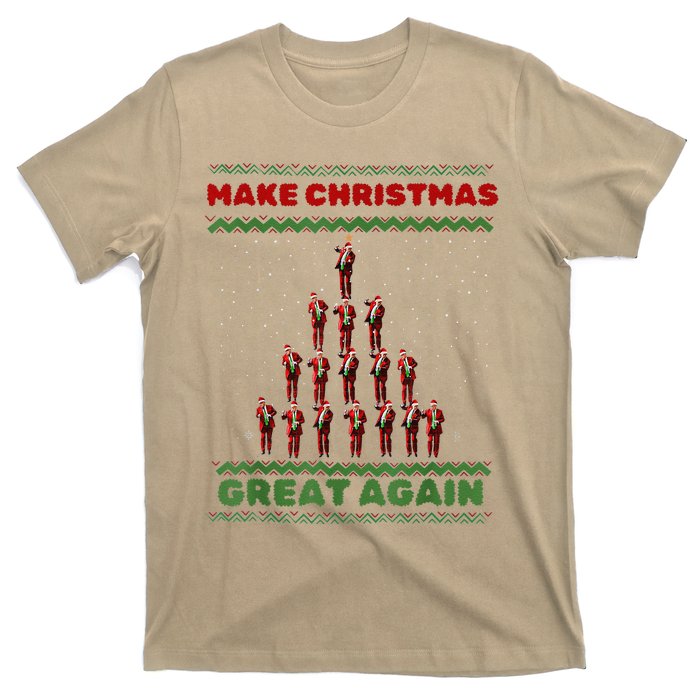 Make Christmas Great Again Funny Trump Xmas Snow Pajama Ugly T-Shirt