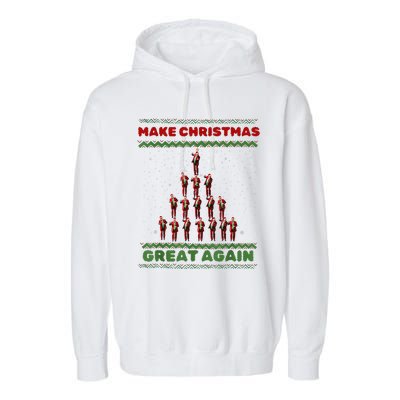 Make Christmas Great Again Funny Trump Xmas Snow Pajama Ugly Garment-Dyed Fleece Hoodie