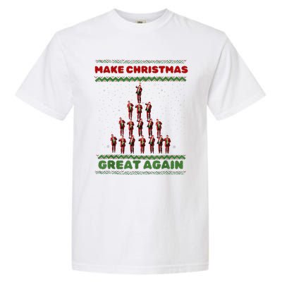 Make Christmas Great Again Funny Trump Xmas Snow Pajama Ugly Garment-Dyed Heavyweight T-Shirt