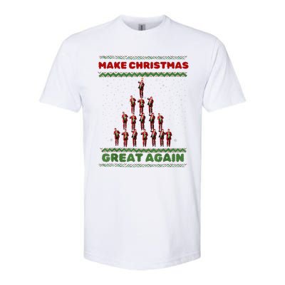 Make Christmas Great Again Funny Trump Xmas Snow Pajama Ugly Softstyle CVC T-Shirt