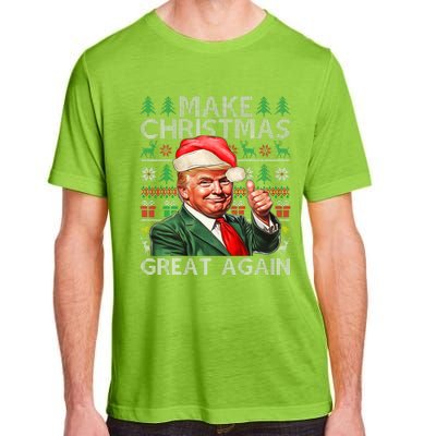 Make Christmas Great Again Funny Trump Xmas Snow Pajama Ugly Adult ChromaSoft Performance T-Shirt