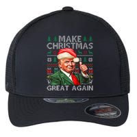 Make Christmas Great Again Funny Trump Xmas Snow Pajama Ugly Flexfit Unipanel Trucker Cap