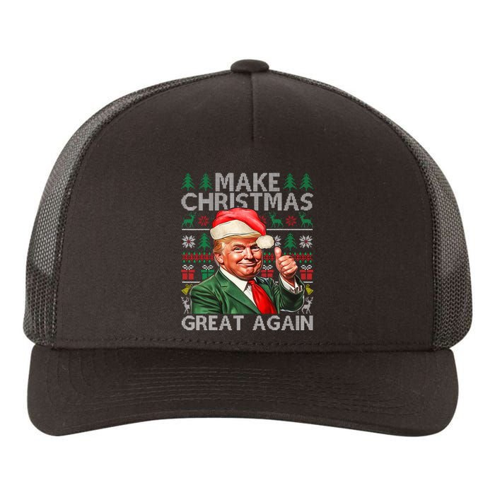 Make Christmas Great Again Funny Trump Xmas Snow Pajama Ugly Yupoong Adult 5-Panel Trucker Hat