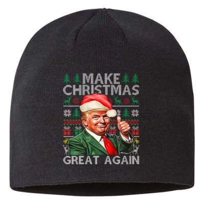 Make Christmas Great Again Funny Trump Xmas Snow Pajama Ugly Sustainable Beanie