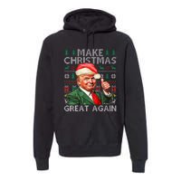 Make Christmas Great Again Funny Trump Xmas Snow Pajama Ugly Premium Hoodie