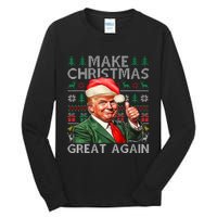 Make Christmas Great Again Funny Trump Xmas Snow Pajama Ugly Tall Long Sleeve T-Shirt