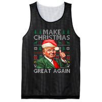 Make Christmas Great Again Funny Trump Xmas Snow Pajama Ugly Mesh Reversible Basketball Jersey Tank