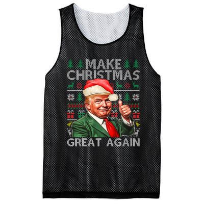 Make Christmas Great Again Funny Trump Xmas Snow Pajama Ugly Mesh Reversible Basketball Jersey Tank