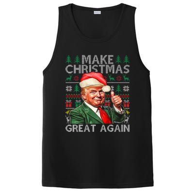 Make Christmas Great Again Funny Trump Xmas Snow Pajama Ugly PosiCharge Competitor Tank