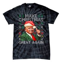 Make Christmas Great Again Funny Trump Xmas Snow Pajama Ugly Tie-Dye T-Shirt