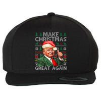 Make Christmas Great Again Funny Trump Xmas Snow Pajama Ugly Wool Snapback Cap