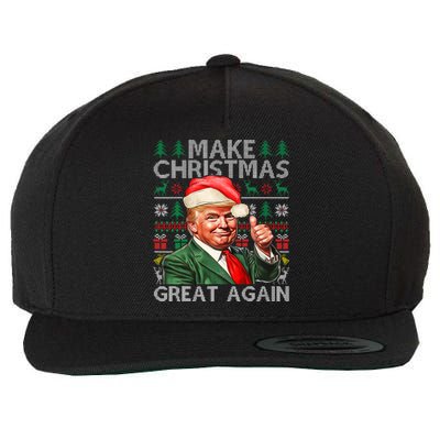 Make Christmas Great Again Funny Trump Xmas Snow Pajama Ugly Wool Snapback Cap