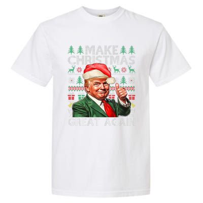 Make Christmas Great Again Funny Trump Xmas Snow Pajama Ugly Garment-Dyed Heavyweight T-Shirt