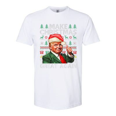 Make Christmas Great Again Funny Trump Xmas Snow Pajama Ugly Softstyle CVC T-Shirt