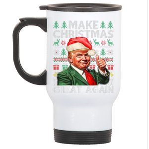 Make Christmas Great Again Funny Trump Xmas Snow Pajama Ugly Stainless Steel Travel Mug