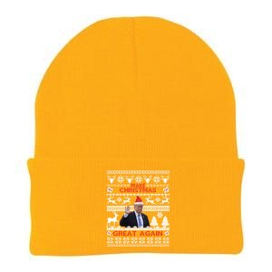 Make Christmas Great Again 2024 Trump Ugly Christmas Family Great Gift Knit Cap Winter Beanie