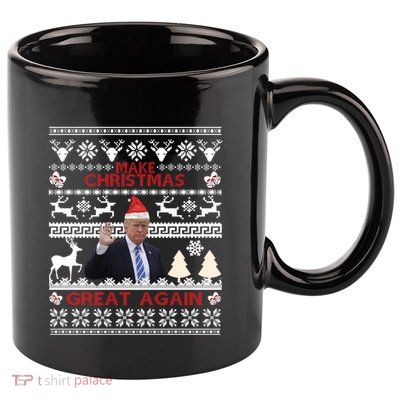 Make Christmas Great Again 2024 Trump Ugly Christmas Family Great Gift 11oz C Handle Ceramic Mug
