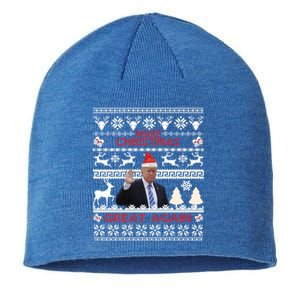 Make Christmas Great Again 2024 Trump Ugly Christmas Family Great Gift Sustainable Beanie