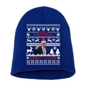 Make Christmas Great Again 2024 Trump Ugly Christmas Family Great Gift Short Acrylic Beanie