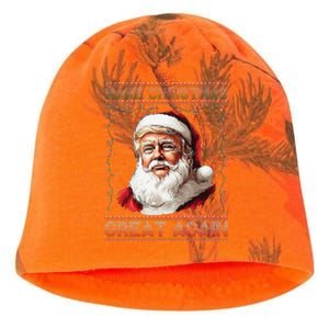 Make Christmas Great Again Funny Santa Trump 2024 Xmas Kati - Camo Knit Beanie