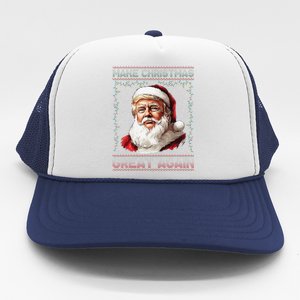 Make Christmas Great Again Funny Santa Trump 2024 Xmas Trucker Hat