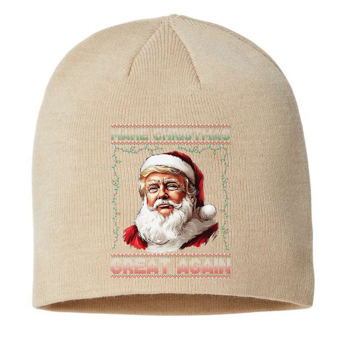 Make Christmas Great Again Funny Santa Trump 2024 Xmas Sustainable Beanie