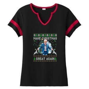 Make Christmas Great Again Ugly Sweaters Funny Trump 47 Xmas Sweatshirt Ladies Halftime Notch Neck Tee