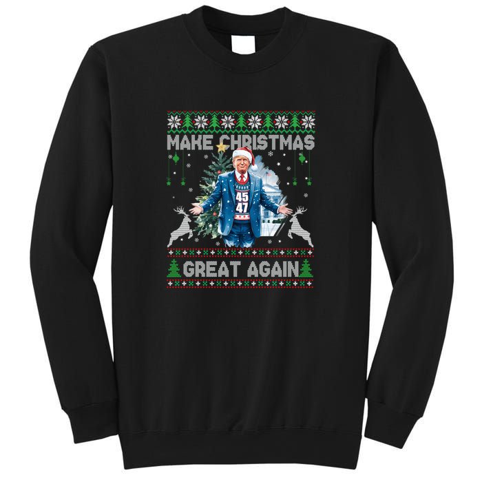 Make Christmas Great Again Ugly Sweaters Funny Trump 47 Xmas Sweatshirt Sweatshirt