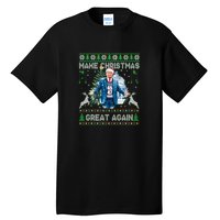 Make Christmas Great Again Ugly Sweaters Funny Trump 47 Xmas Sweatshirt Tall T-Shirt