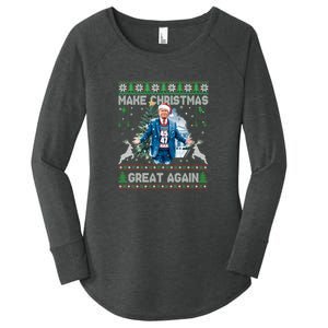 Make Christmas Great Again Ugly Sweaters Funny Trump 47 Xmas Sweatshirt Women's Perfect Tri Tunic Long Sleeve Shirt