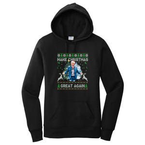 Make Christmas Great Again Ugly Sweaters Funny Trump 47 Xmas Sweatshirt Women's Pullover Hoodie