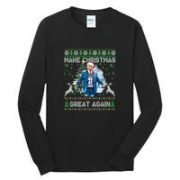 Make Christmas Great Again Ugly Sweaters Funny Trump 47 Xmas Sweatshirt Tall Long Sleeve T-Shirt