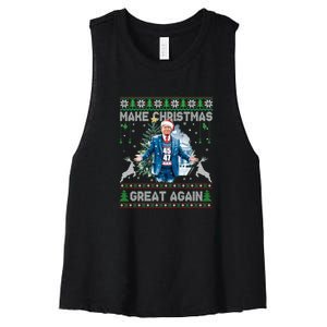 Make Christmas Great Again Ugly Sweaters Funny Trump 47 Xmas Sweatshirt Women's Racerback Cropped Tank