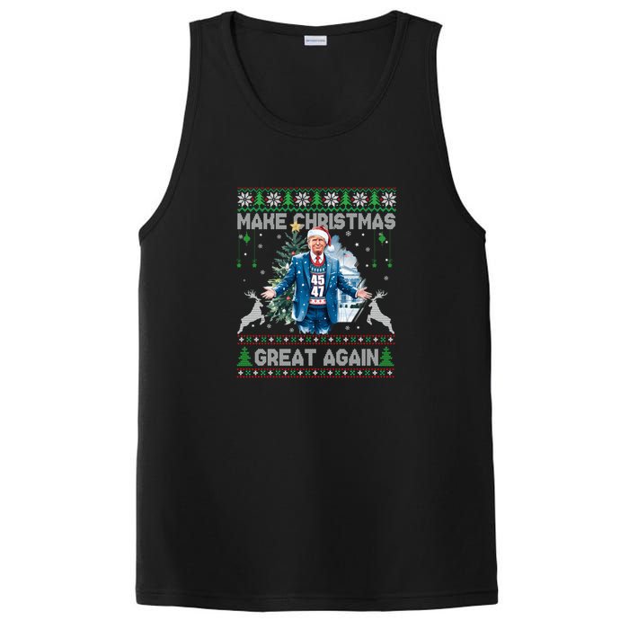 Make Christmas Great Again Ugly Sweaters Funny Trump 47 Xmas Sweatshirt PosiCharge Competitor Tank