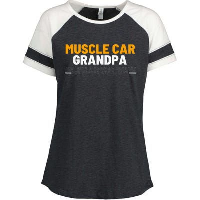 Muscle Car Grandpa For Vintage Car Lovers Enza Ladies Jersey Colorblock Tee