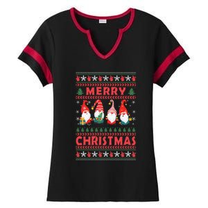 Merry Christmas Gnomies Family Matching Pajamas Ugly Gnome Meaningful Gift Ladies Halftime Notch Neck Tee