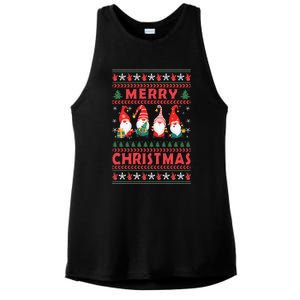 Merry Christmas Gnomies Family Matching Pajamas Ugly Gnome Meaningful Gift Ladies PosiCharge Tri-Blend Wicking Tank