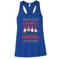 Merry Christmas Gnomies Family Matching Pajamas Ugly Gnome Meaningful Gift Women's Racerback Tank