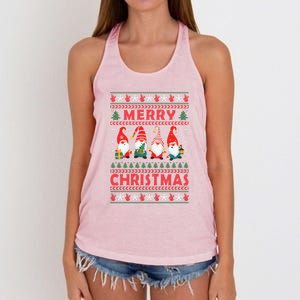 Merry Christmas Gnomies Family Matching Pajamas Ugly Gnome Meaningful Gift Women's Knotted Racerback Tank