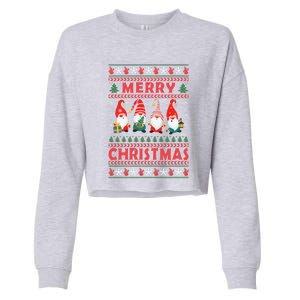 Merry Christmas Gnomies Family Matching Pajamas Ugly Gnome Meaningful Gift Cropped Pullover Crew