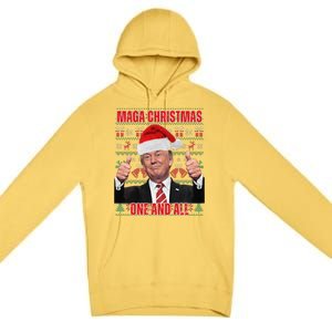 Make Christmas Great Again Trump Pajamas Ugly (8) Premium Pullover Hoodie