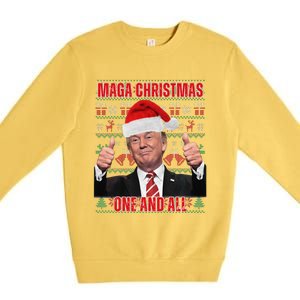 Make Christmas Great Again Trump Pajamas Ugly (8) Premium Crewneck Sweatshirt