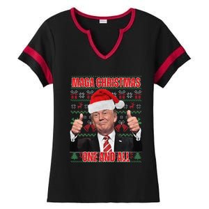 Make Christmas Great Again Trump Pajamas Ugly (8) Ladies Halftime Notch Neck Tee