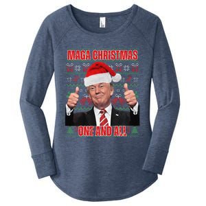 Make Christmas Great Again Trump Pajamas Ugly (8) Women's Perfect Tri Tunic Long Sleeve Shirt