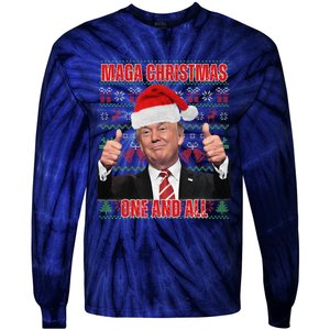 Make Christmas Great Again Trump Pajamas Ugly (8) Tie-Dye Long Sleeve Shirt