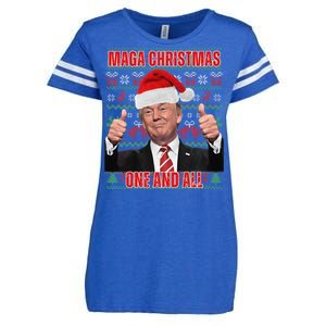 Make Christmas Great Again Trump Pajamas Ugly (8) Enza Ladies Jersey Football T-Shirt