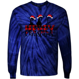 Merry Christmas Goat Funny Xmas Goat Funny Goat Tie-Dye Long Sleeve Shirt